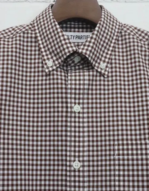 WACKO MARIA  |Button-down Gingham Street Style Long Sleeves Cotton Shirts