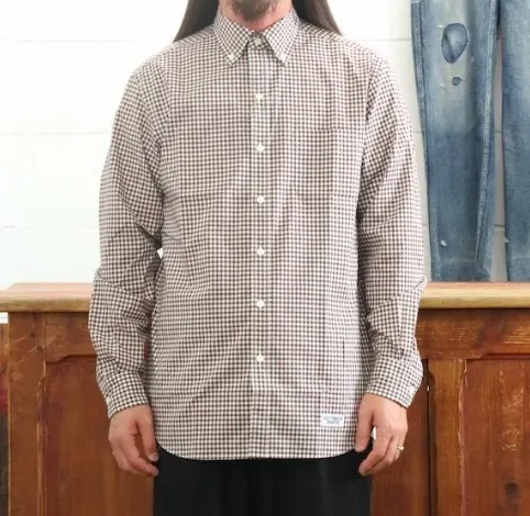 WACKO MARIA  |Button-down Gingham Street Style Long Sleeves Cotton Shirts