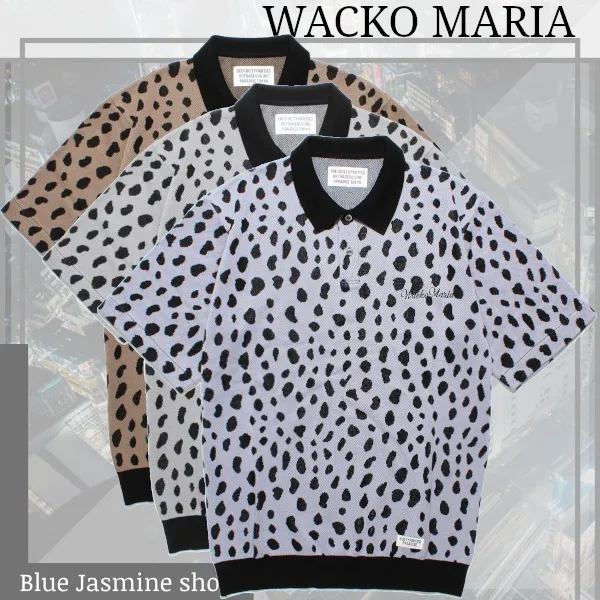 WACKO MARIA  |Button-down Leopard Patterns Silk Cotton Short Sleeves Logo