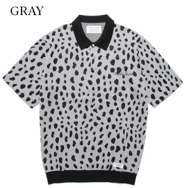 WACKO MARIA  |Button-down Leopard Patterns Silk Cotton Short Sleeves Logo