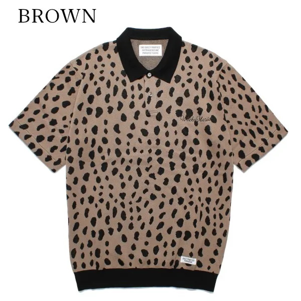 WACKO MARIA  |Button-down Leopard Patterns Silk Cotton Short Sleeves Logo