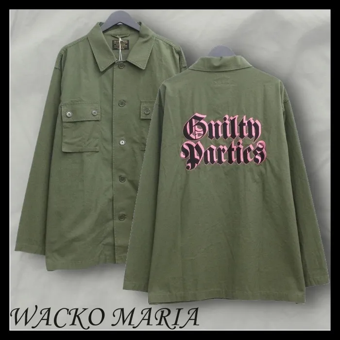 WACKO MARIA  |Button-down Street Style Long Sleeves Plain Cotton Logo