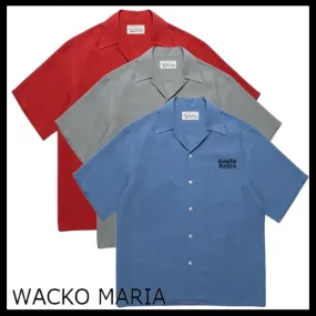 WACKO MARIA  |Button-down Street Style Plain Short Sleeves Logo Shirts