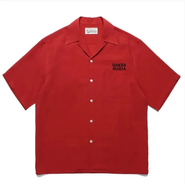 WACKO MARIA  |Button-down Street Style Plain Short Sleeves Logo Shirts