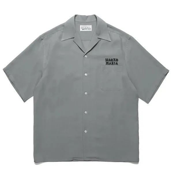 WACKO MARIA  |Button-down Street Style Plain Short Sleeves Logo Shirts