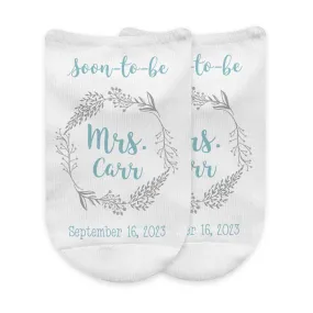 Wedding Socks for the Bride - Personalized Soon To Be “Mrs”