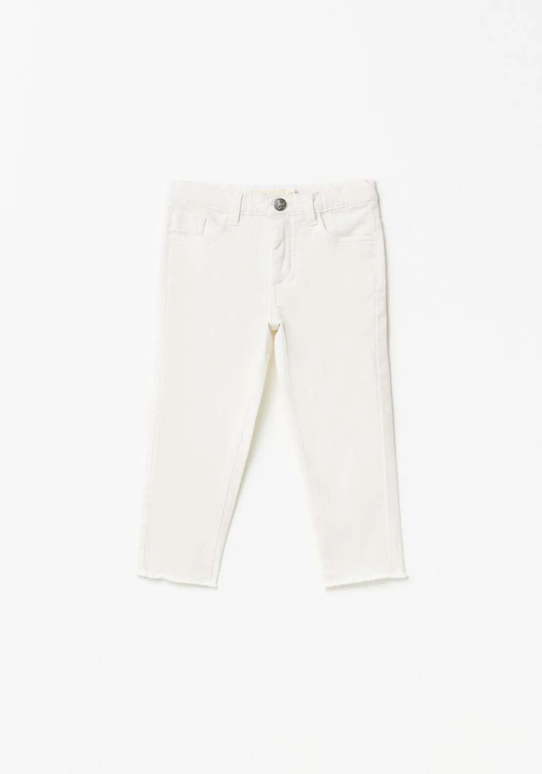 White Plain Twill Jeans - Cream