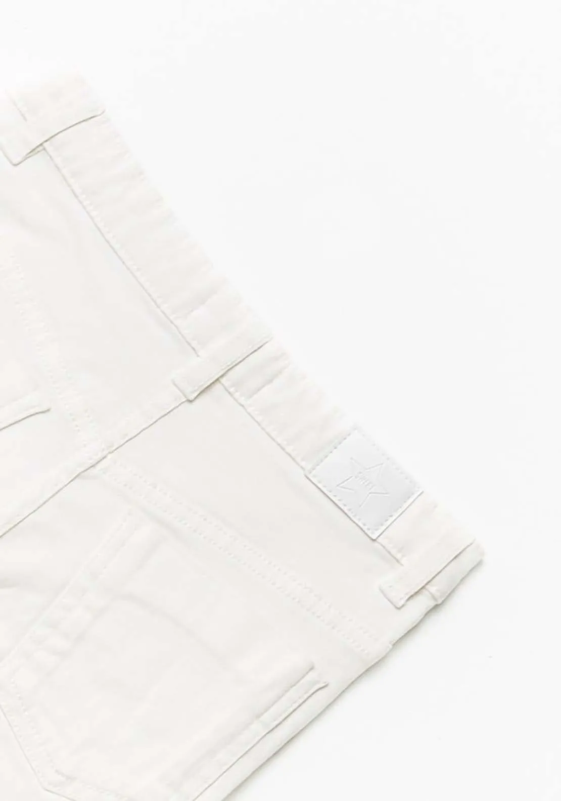 White Plain Twill Jeans - Cream