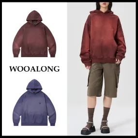 WOOALONG  |Unisex Street Style Long Sleeves Cotton Co-ord Logo Hoodies