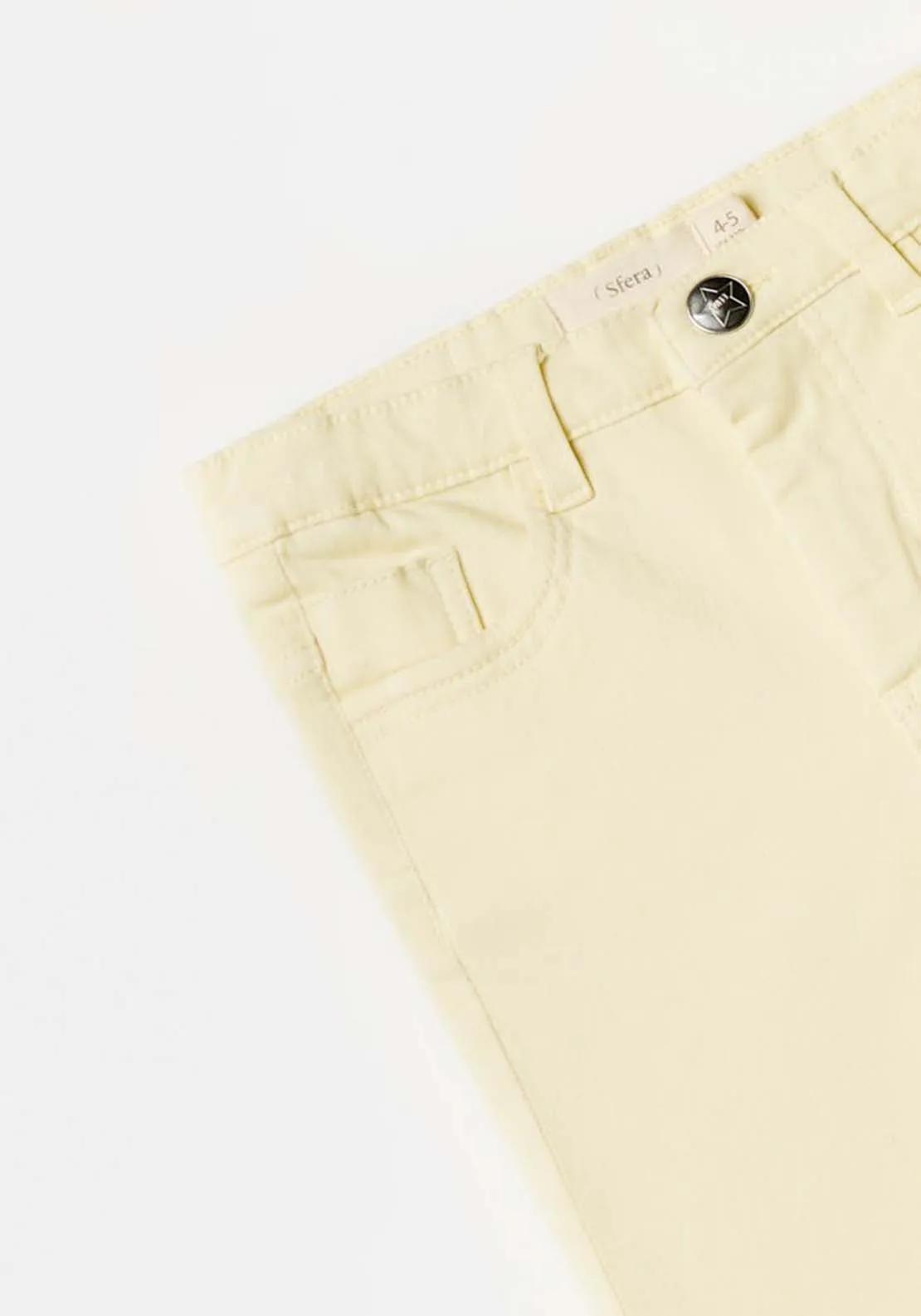 Yellow Plain Twill Jeans - Yellow