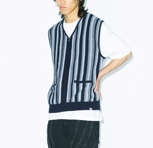 YESEYESEE  |Stripes Unisex Wool Nylon Street Style Plain Oversized Logo