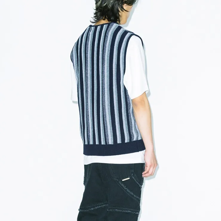 YESEYESEE  |Stripes Unisex Wool Nylon Street Style Plain Oversized Logo