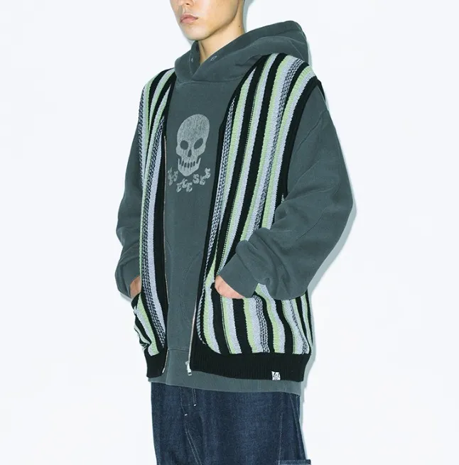 YESEYESEE  |Stripes Unisex Wool Nylon Street Style Plain Oversized Logo