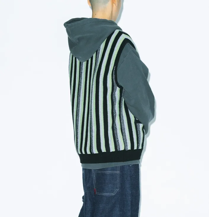 YESEYESEE  |Stripes Unisex Wool Nylon Street Style Plain Oversized Logo