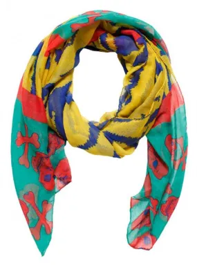 Zigzag Striped With Skull Scarf